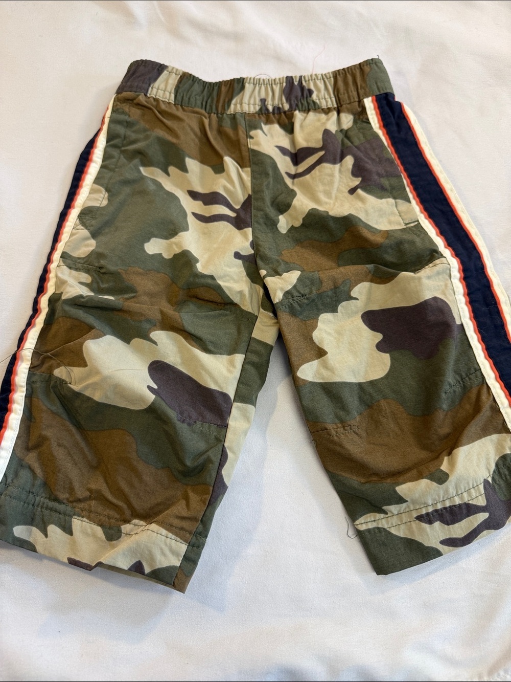 The Children's Place - Lined Camo Cargo Shorts with Side Stripe - Green Camo